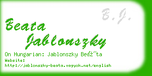 beata jablonszky business card